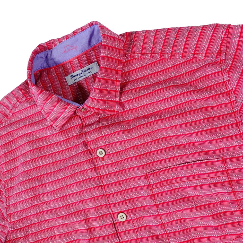 Tommy Bahama Coconut Point Performance Check Button Up Shirt Men's Large